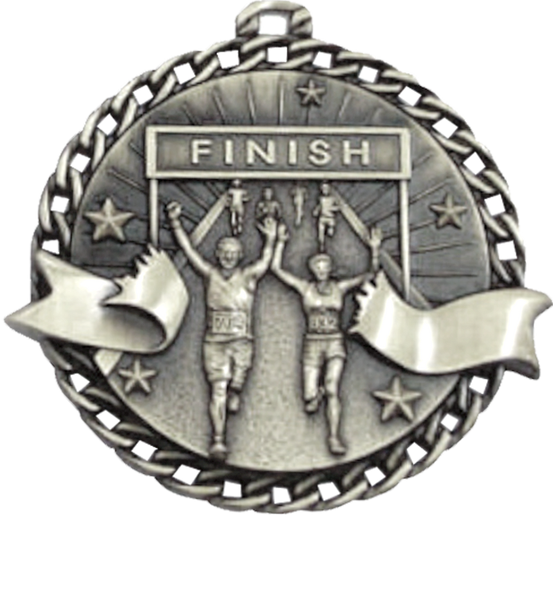 Silver Ribbon Burst Running Medal