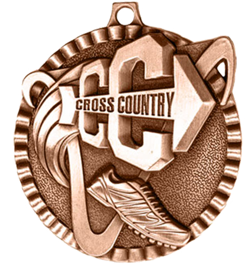 Bronze Victory Scene Cross Country Medal