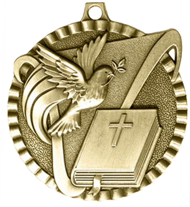 Gold Victory Scene Religion Medal