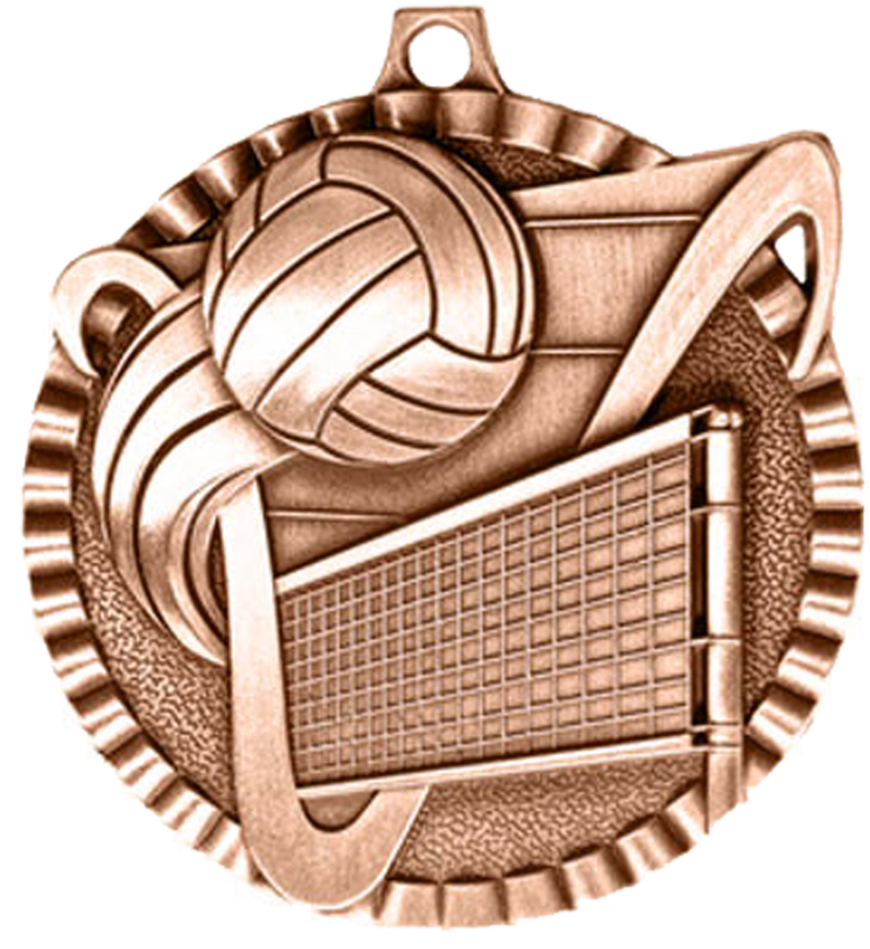 Bronze Victory Scene Volleyball Medal
