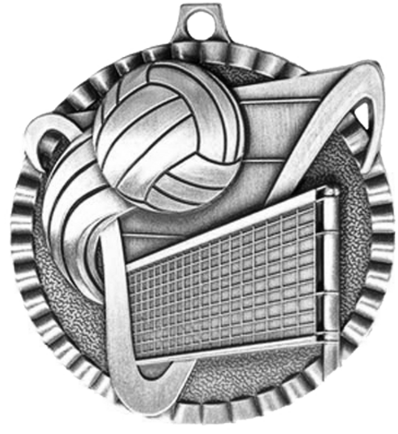 Silver Victory Scene Volleyball Medal