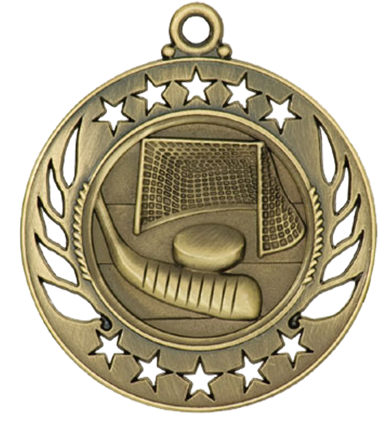 Gold Galaxy Hockey Medal