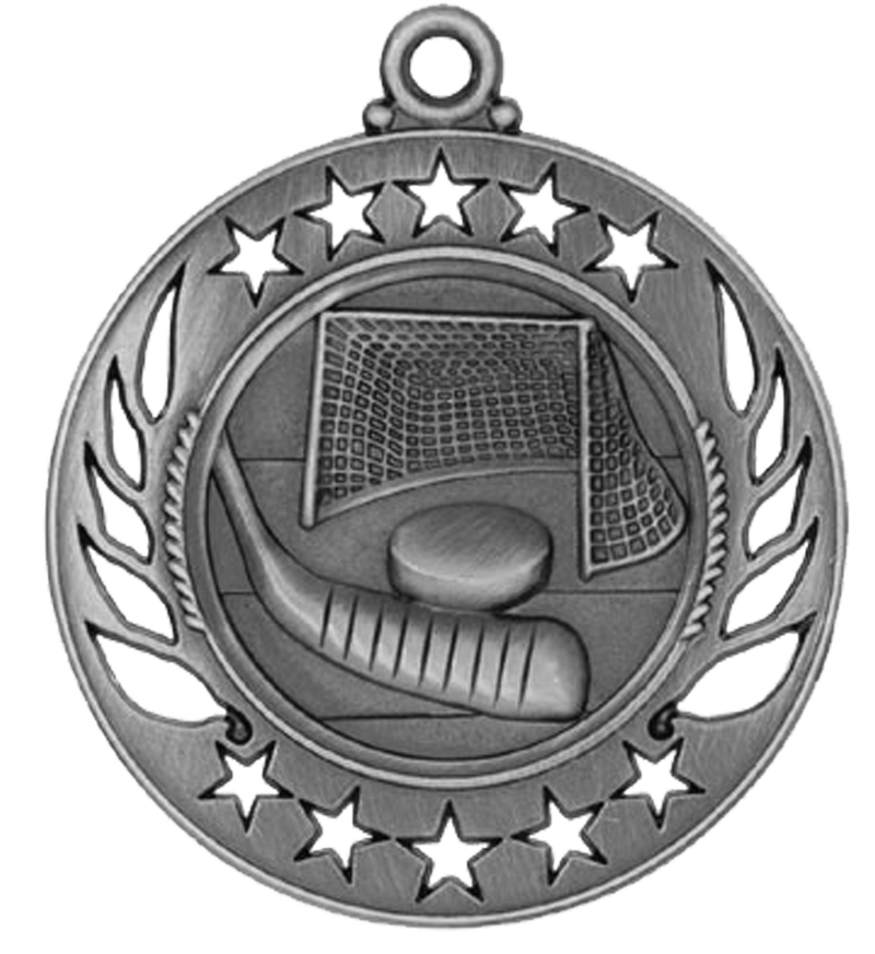 Silver Galaxy Hockey Medal