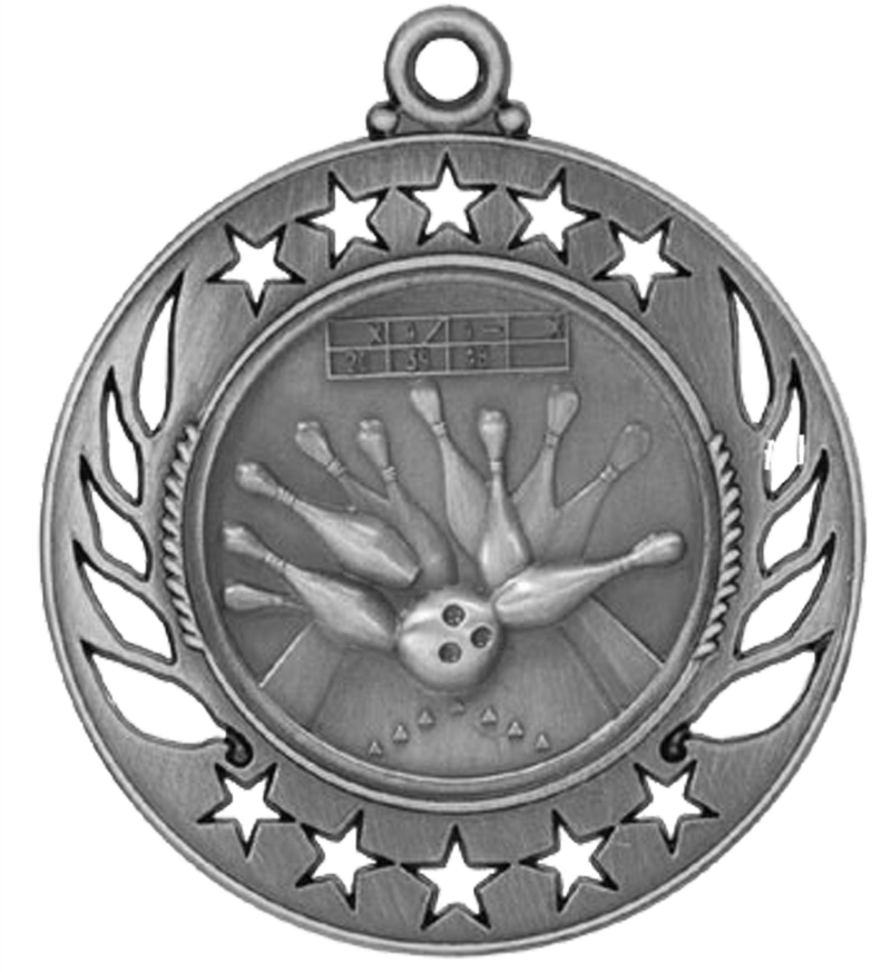 Silver Galaxy Bowling Medal