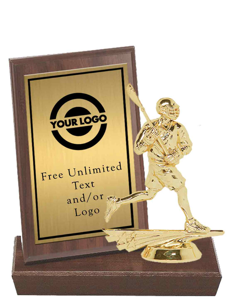 Gold Plate MVP Plaque with Lacrosse Figure