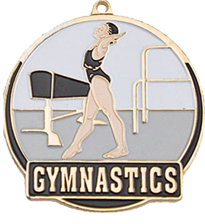 Gold Color Fill Female Gymnastics Medal