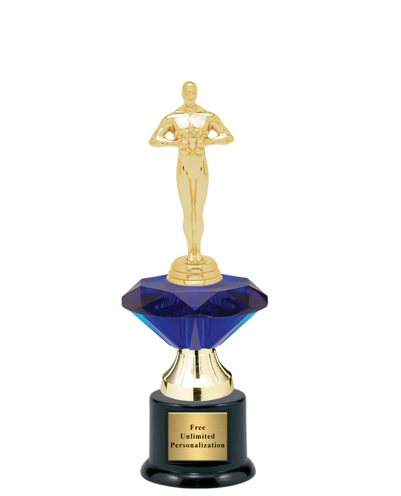 Small Blue Jewel Riser Trophy