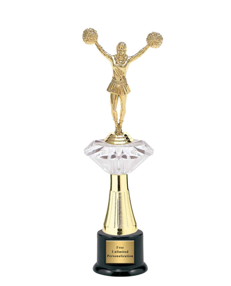 Large Clear Jewel Riser Cheer Trophy