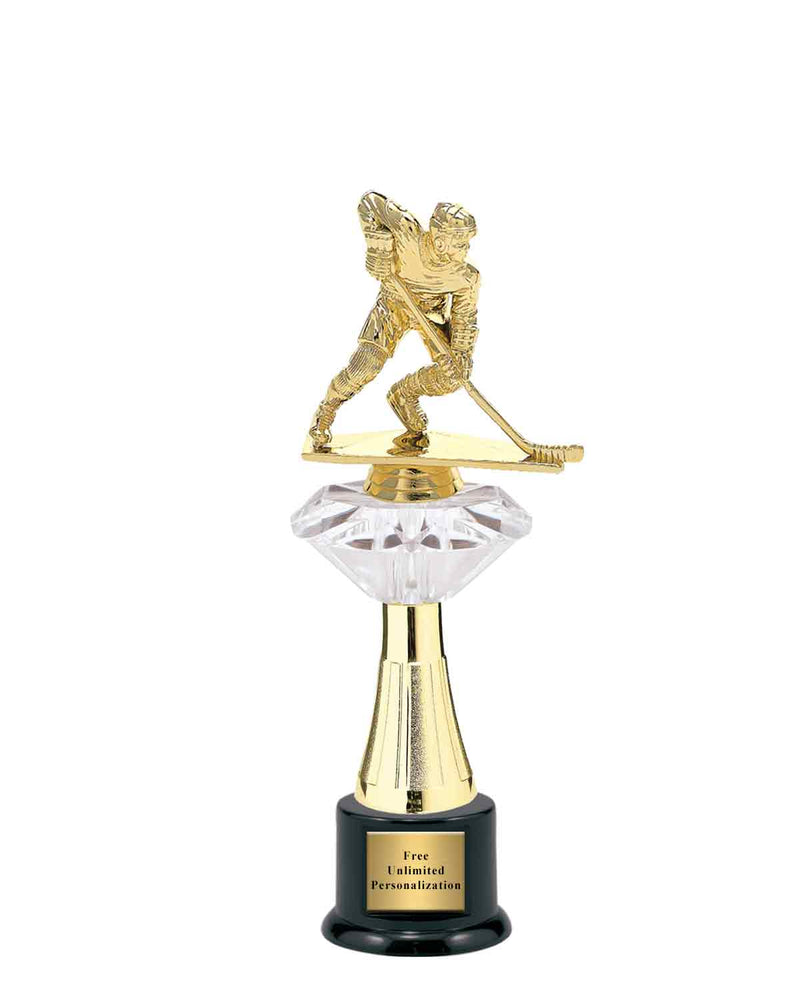 Large Clear Jewel Riser Hockey Trophy