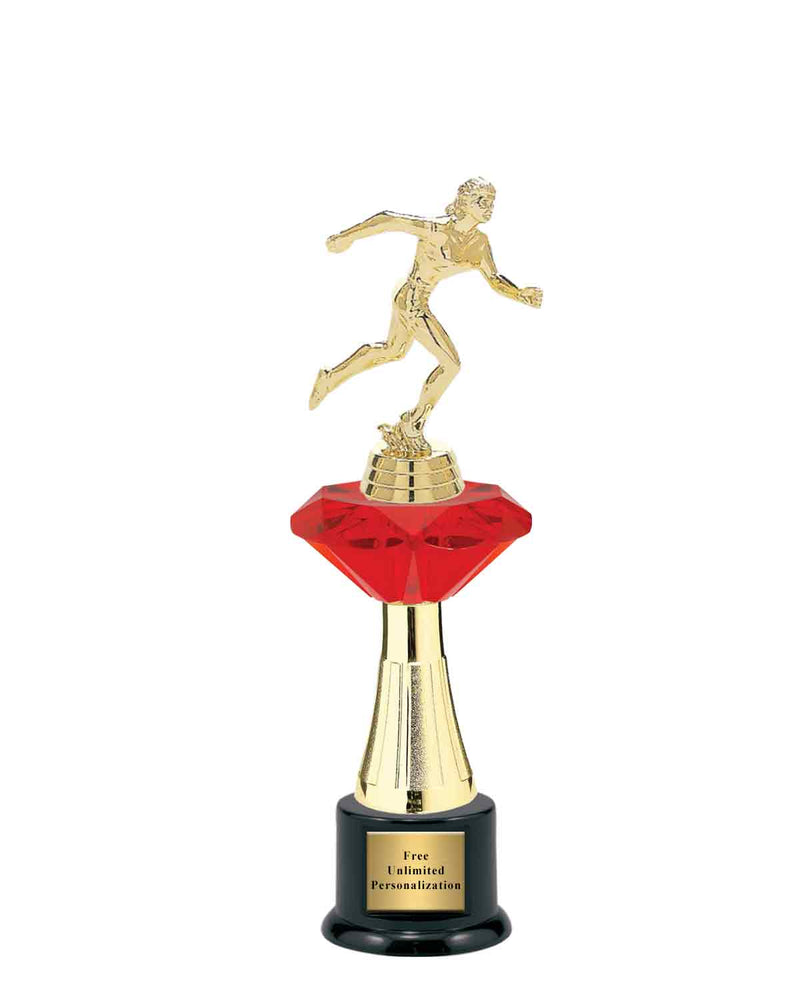 Large Red Jewel Riser Track Trophy