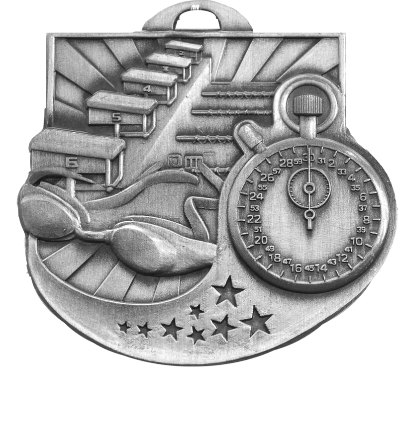 Silver Star Blast Swimming Medal
