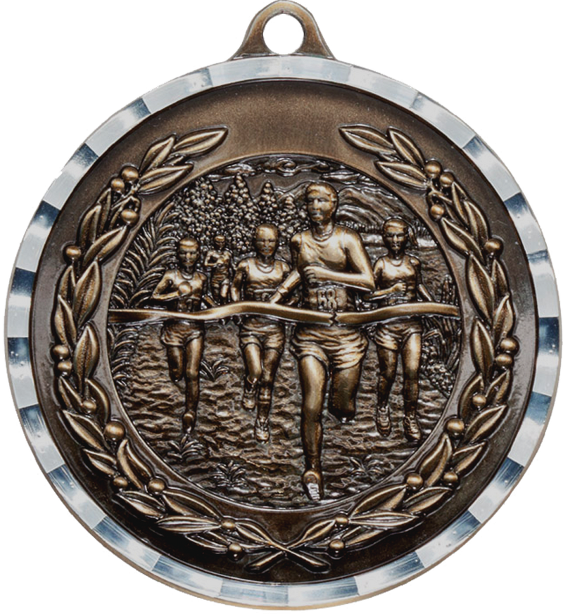 Bronze Diamond Cut Cross Country Medal