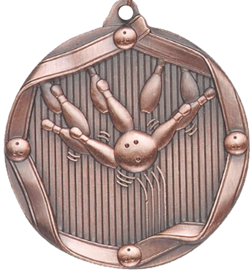 Bronze Die Cast Bowling Medal