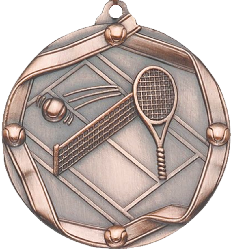 Bronze Die Cast Tennis Medal