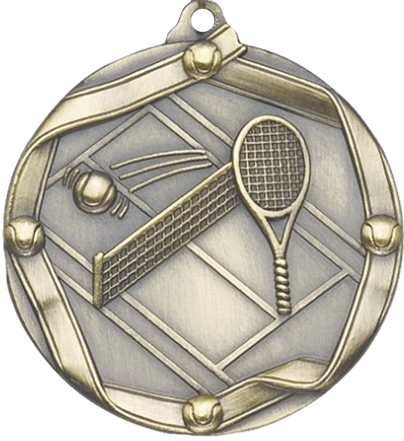 Gold Die Cast Tennis Medal