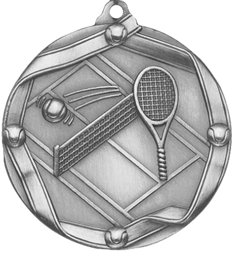 Silver Die Cast Tennis Medal