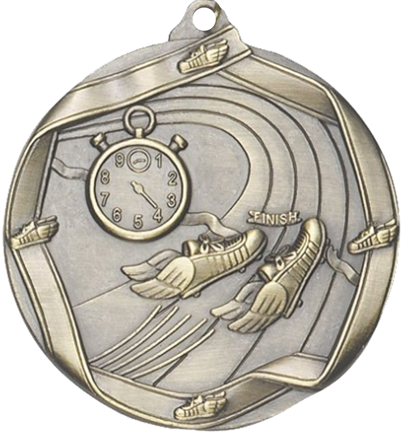 Gold Die Cast Track Medal