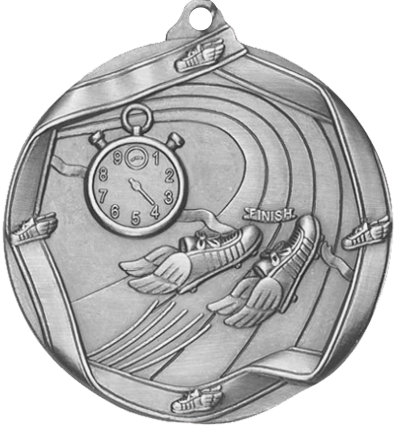 Silver Die Cast Track Medal