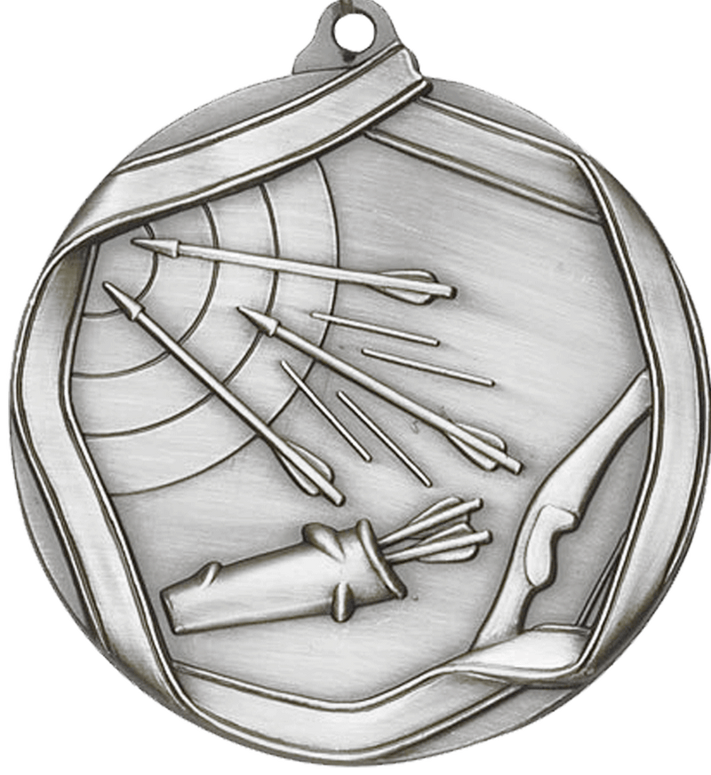 Silver Die Cast Archery Medal
