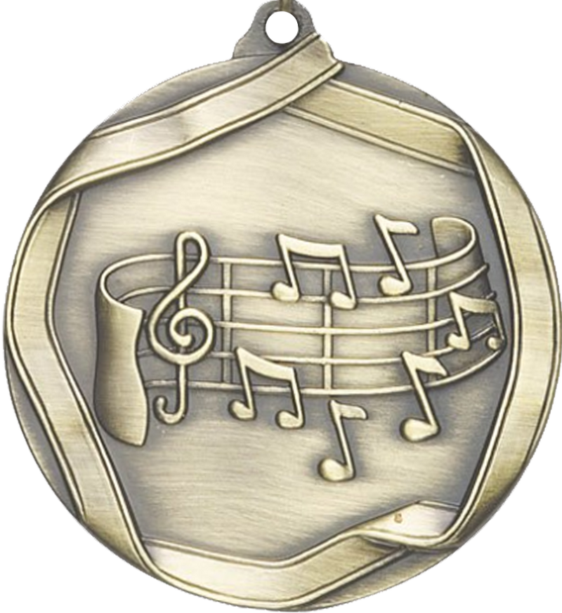 Gold Die Cast Music Medal