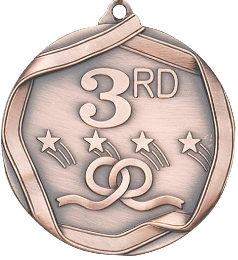 Bronze Die Cast 3rd Place Medal