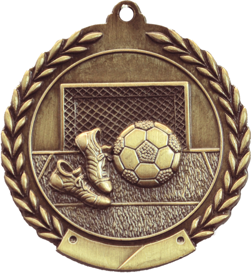 Gold 2.75" Wreath Soccer Medal