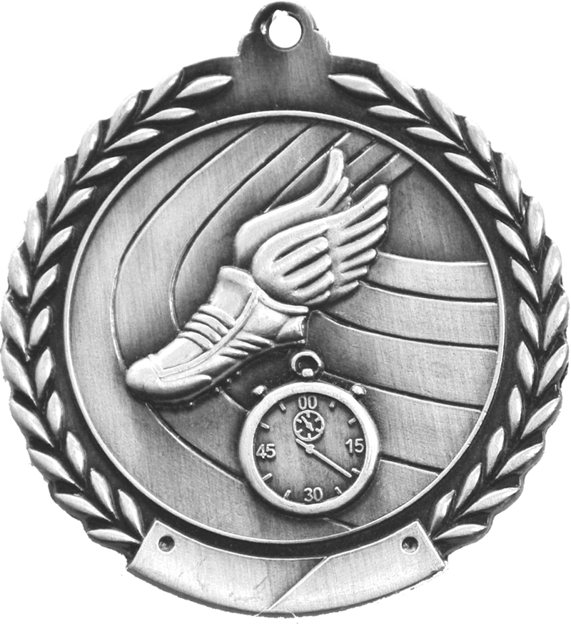 Silver Cheap Wreath Track Medal