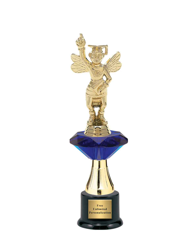 Medium Blue Jewel Riser Spelling Bee Trophy