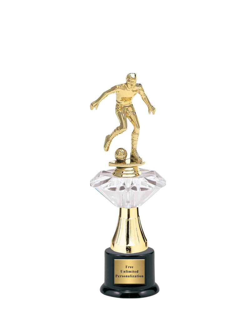 Medium Clear Jewel Riser Soccer Trophy