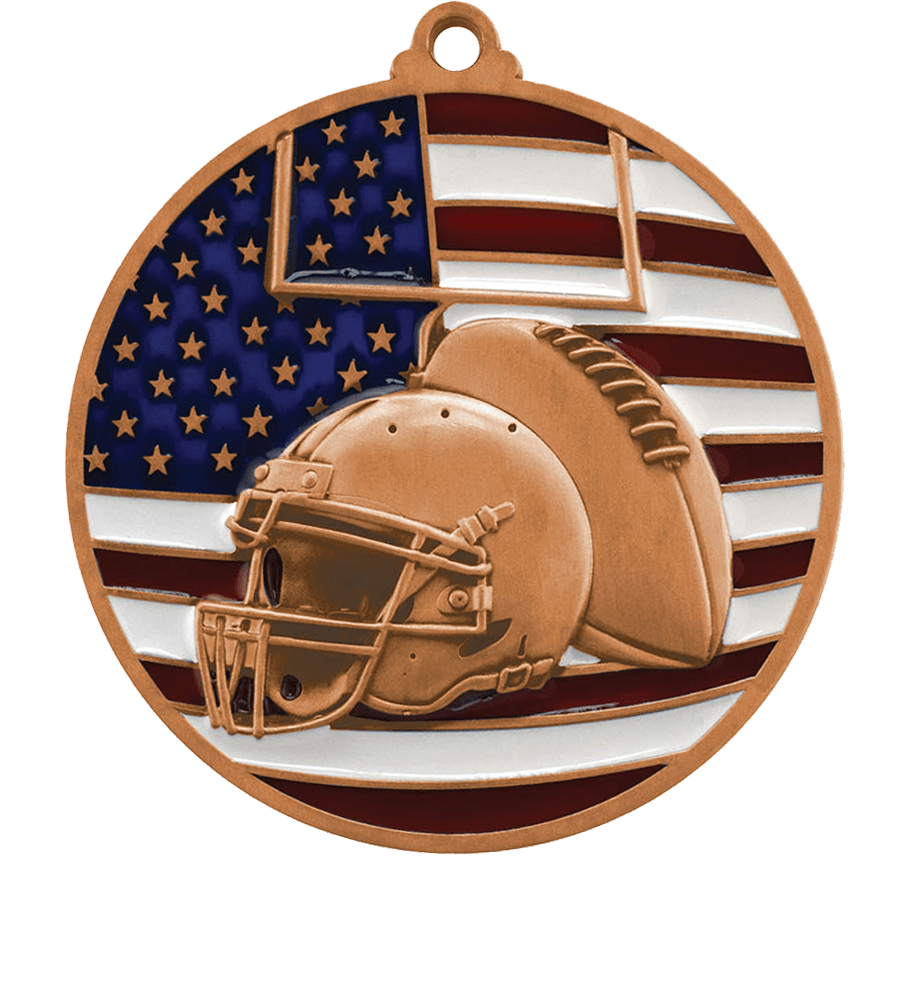 bronze football helmet USA Flag Football Medal Bronze at K2 Awards