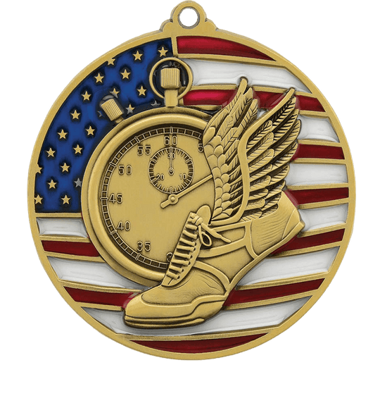 USA Flag Track Medal