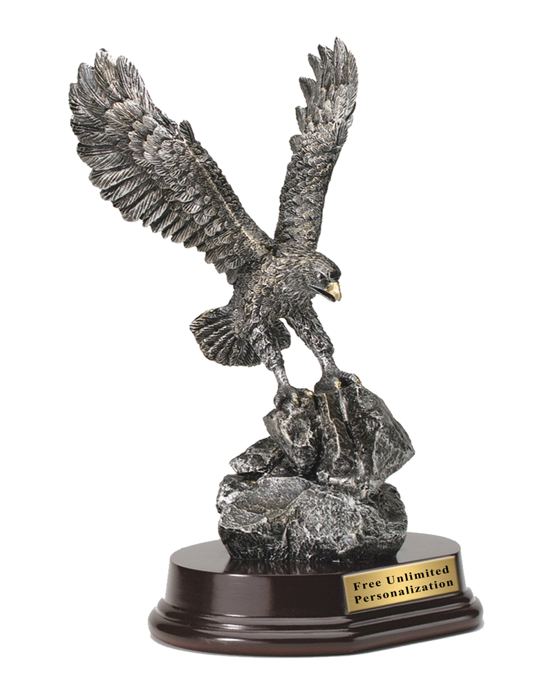 Pewter Eagle Award With Gold Accents