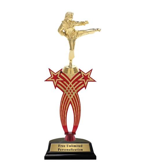 Red Crossed Star Martial Arts Trophy