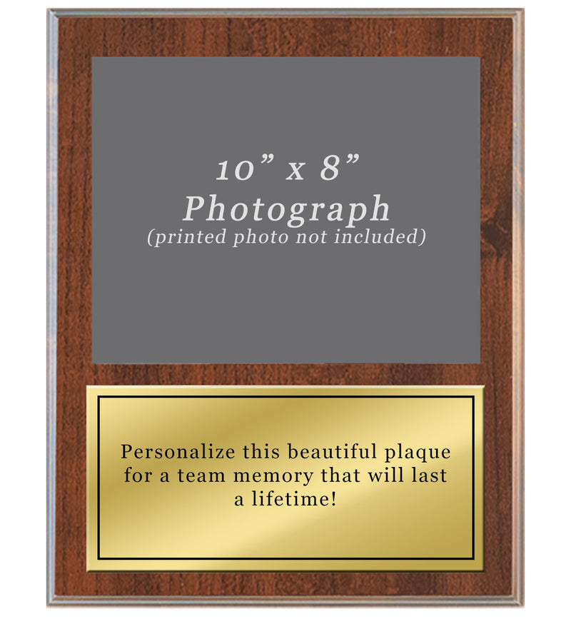 Color Printed Team Photo Award Plaque With Gold Plate