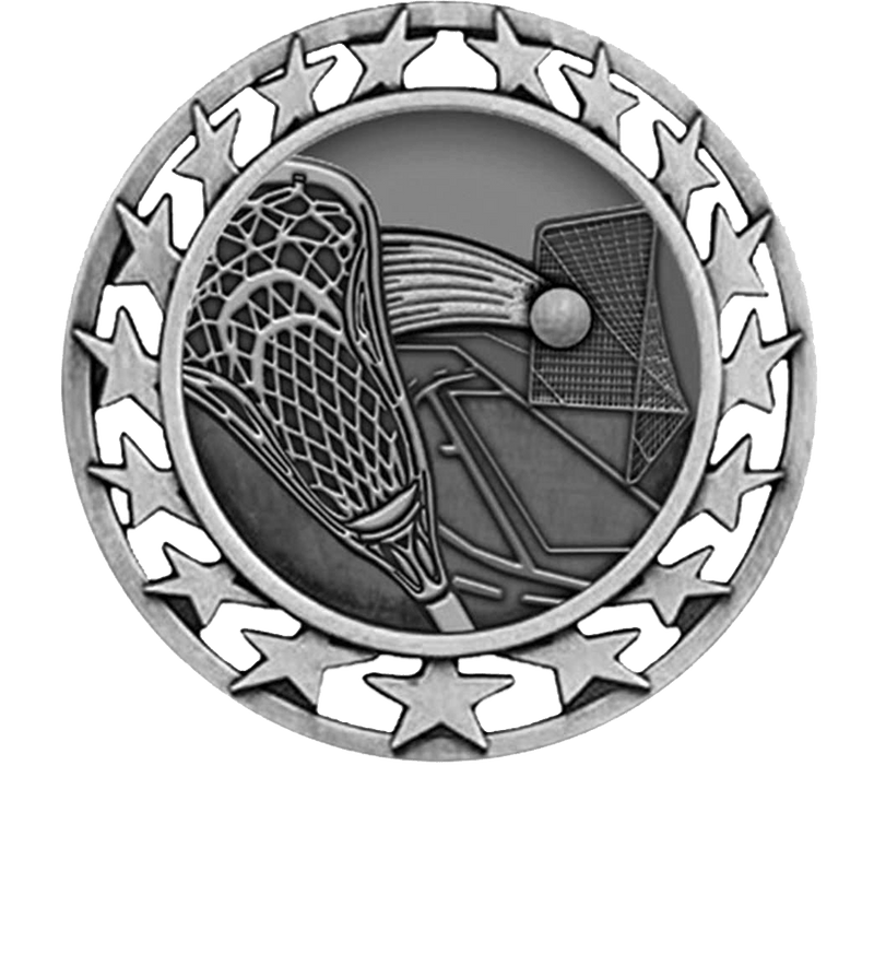 Silver Star Circle Lacrosse Medal