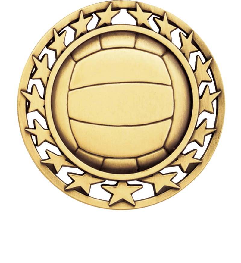 Gold Star Circle Volleyball Medal