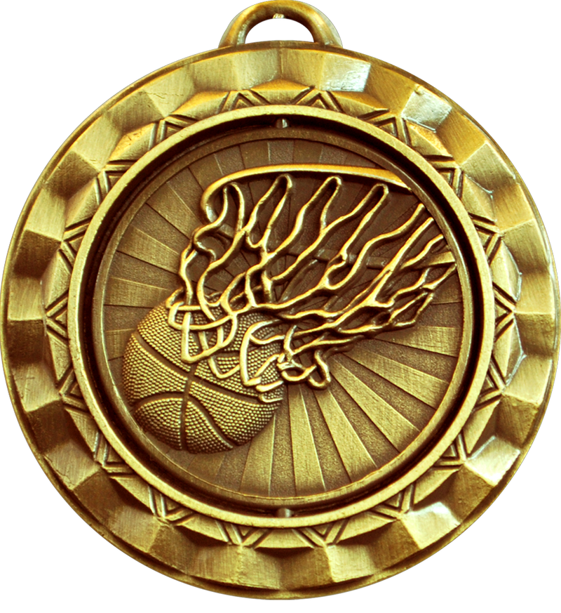 Gold Spin Basketball Medal