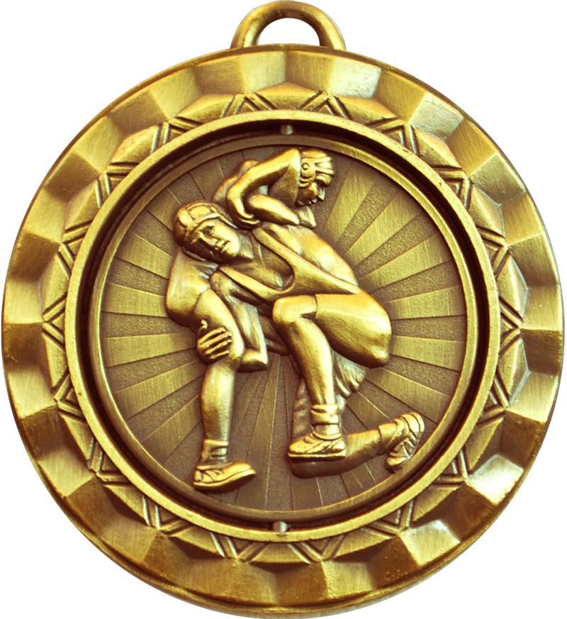 Gold Spin Wrestling Medal