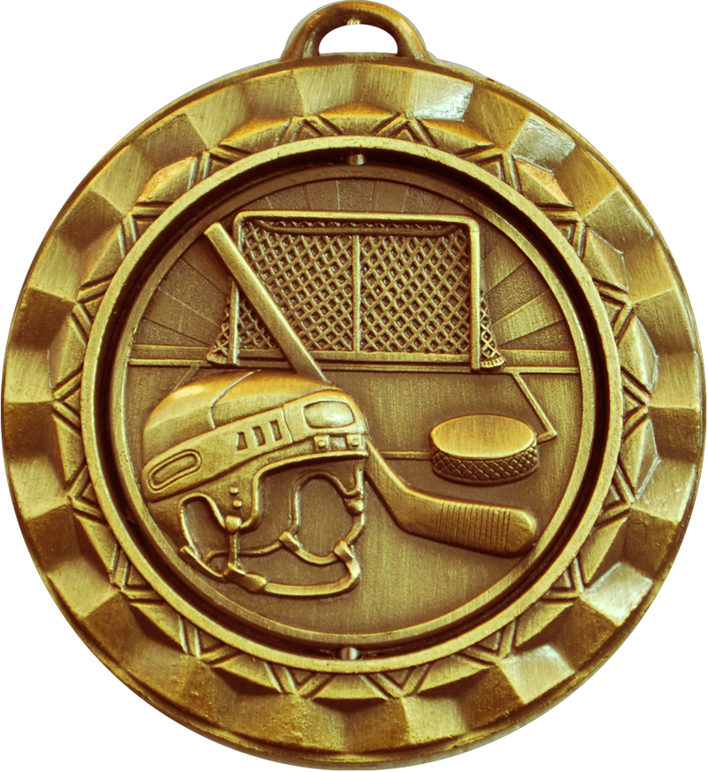 Gold Spin Hockey Medal