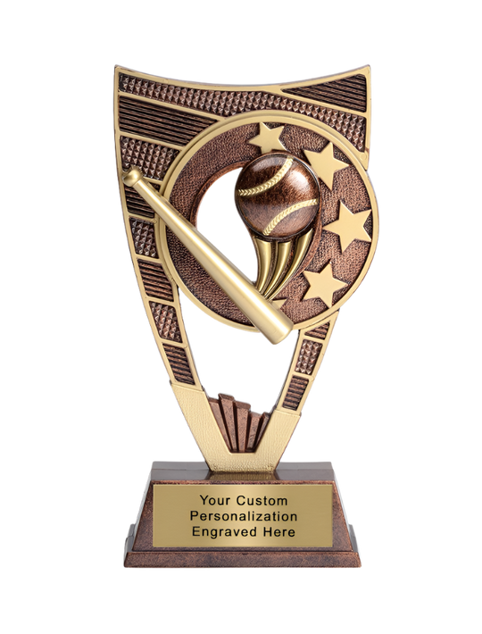 Jumbo 9 inch Motion Shield Baseball Trophy