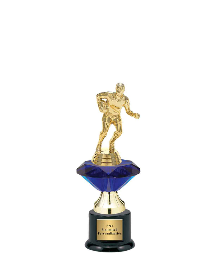 Small Blue Jewel Riser Rugby Trophy
