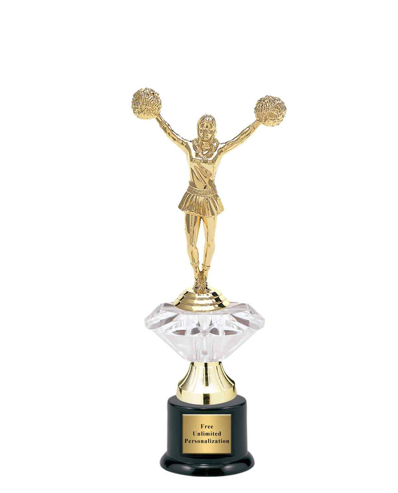 Small Clear Jewel Riser Cheer Trophy