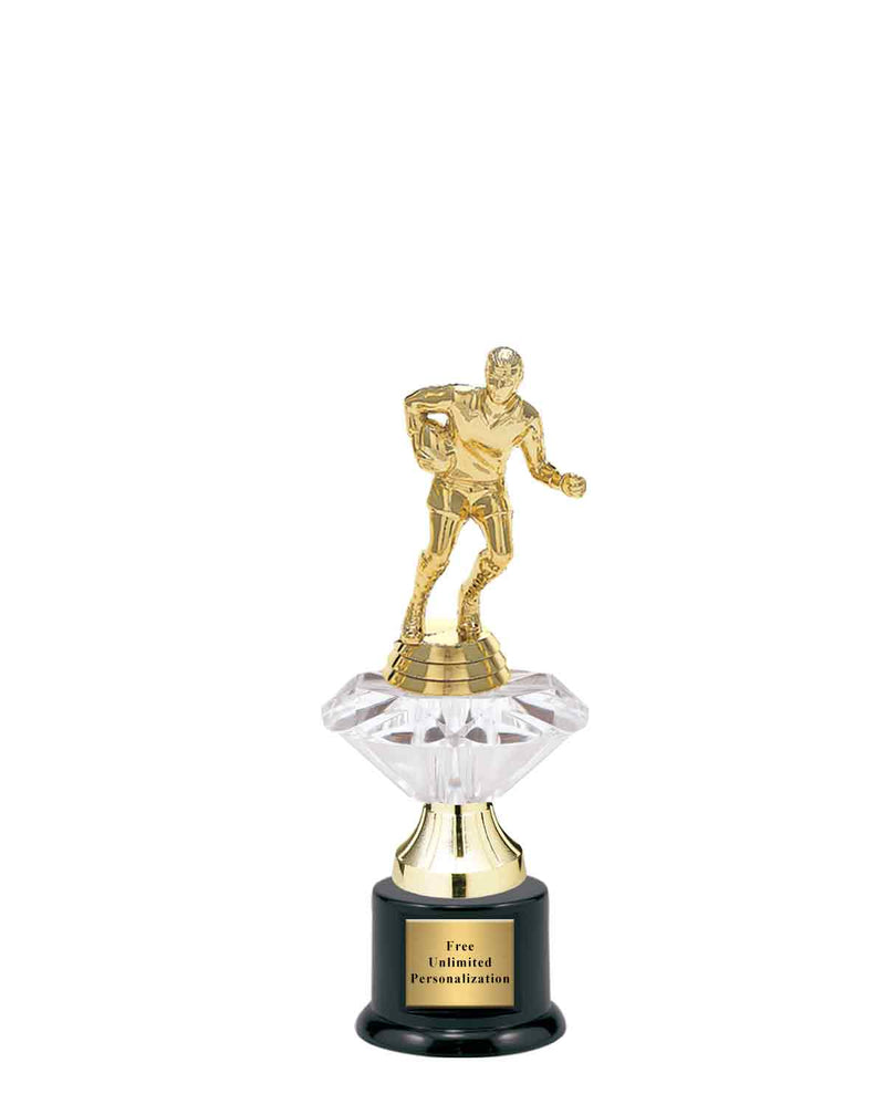 Small Clear Jewel Riser Rugby Trophy