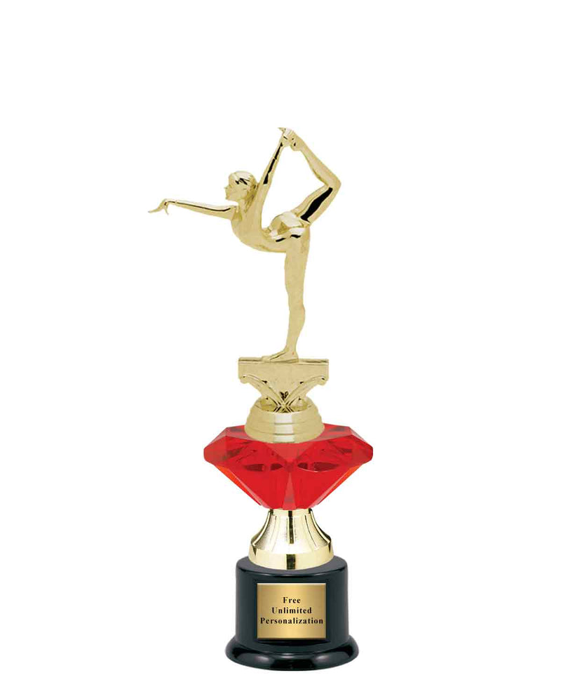 Small Red Jewel Riser Gymnastics Trophy