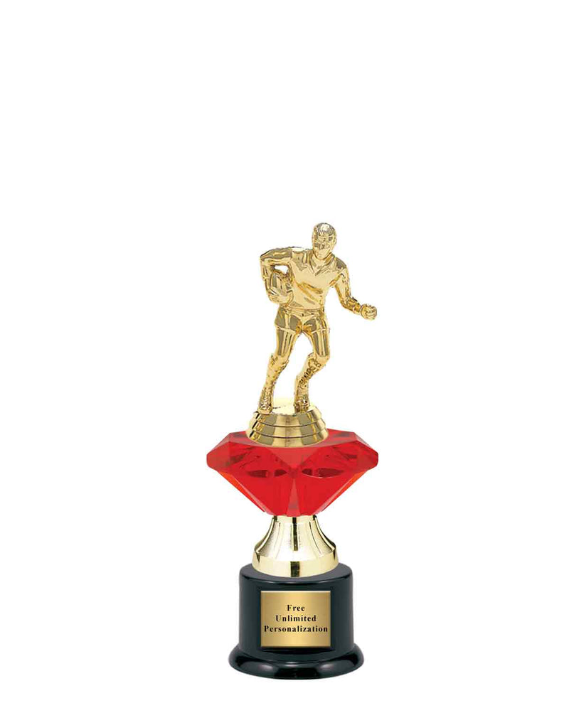 Small Red Jewel Riser Rugby Trophy