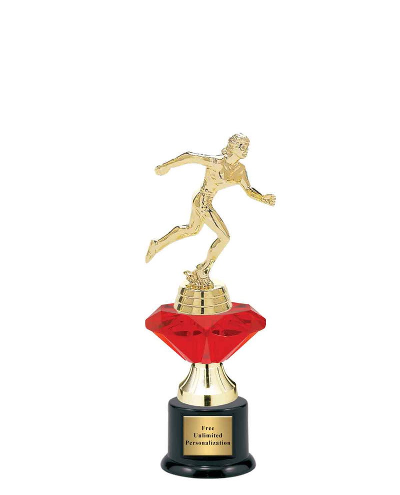 Small Red Jewel Riser Track Trophy