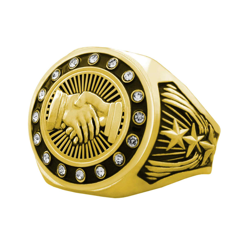 Bright Gold Business Championship Ring - Stones