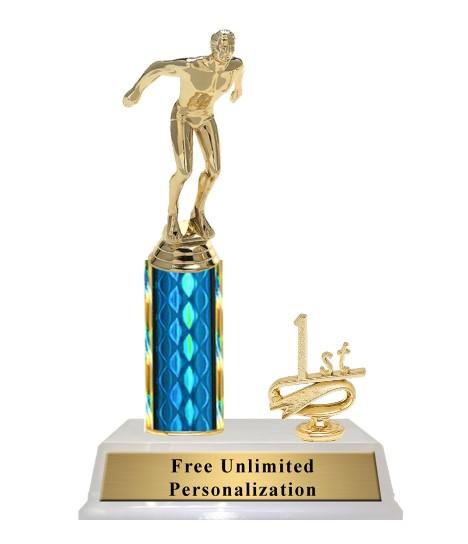 Swimming Column Trophy With Trim