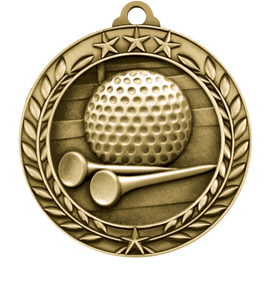 Large Star Wreath Golf Medal