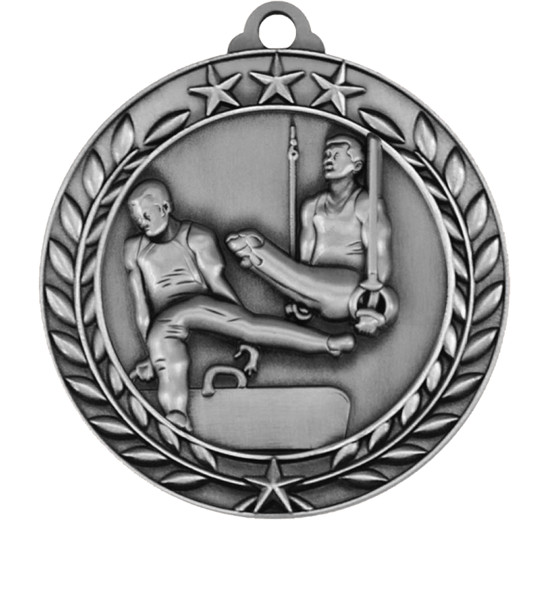 Silver Small Star Wreath Male Gymnastics Medal